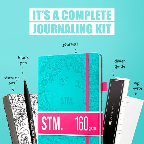 Image of Bullet Dotted Journal Dot Grid Notebook | B5 Daily Journaling Notebooks for Personal Writing, Work, Women | 160gsm Thick Paper, Hard cover, Lay Flat Binding | B5 < 8.5 x 11 Cuaderno Libretas de apuntes