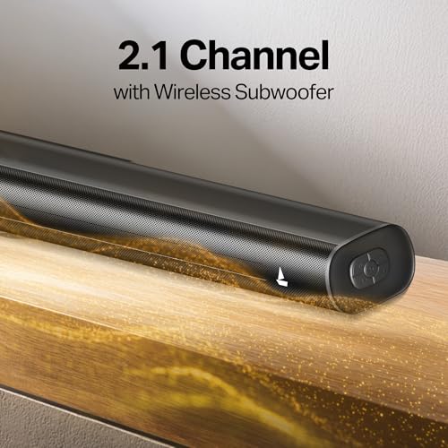 Image of boAt Aavante 2.1 1650, 160W Signature Sound, 2.1-Channel with Wireless Subwoofer, BT v5.4, Multiple Ports, EQ Modes, Bluetooth Sound bar, Home Theatre Soundbar Speaker (Premium Back)