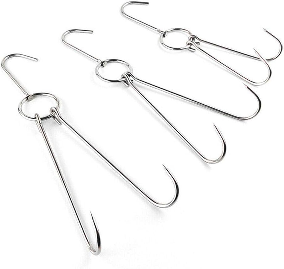 Meat Hook Round Ring Stainless Sausage Smoked Bacon Hanging Hook 0.35x25cm 2