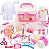 【Juguete del Rol】 - Maletin doctora juguete con doctora disfraz para niños de 3-6 años. Los niños pueden ser médicos o pacientes, cultivar el interés profesional.