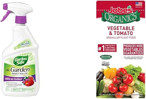 Garden Safe Multi-Purpose Garden Insect Killer & Jobes Organics 09026 Fertilizer, 4 lb