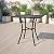 Flash Furniture Oia 28" Commercial Grade Steel Patio Table, Modern Square Rain Flower Design Outdoor Dining Table, Black