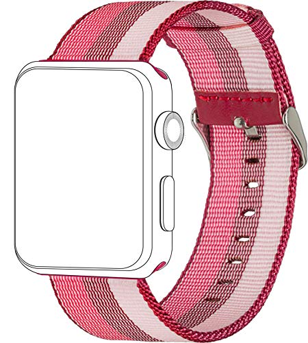Preisvergleich Produktbild topp - Nylon Armband für Apple Watch 42 / 44 mm, Berry