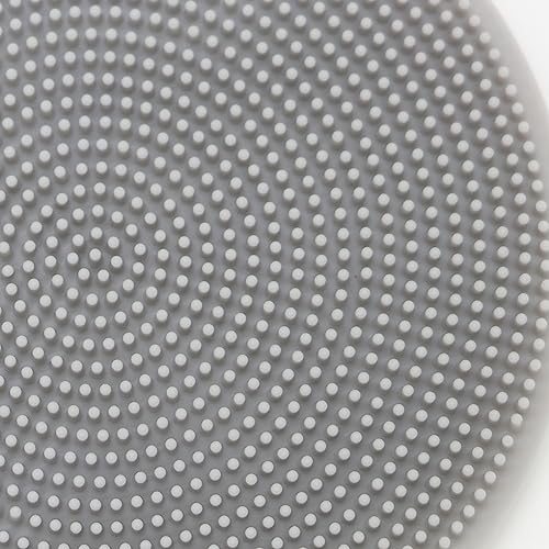 Image of Pokinge 4 Pcs Silicone Dish Scrubber Reusable Round Dishwashing Sponge Non-Scratch Fruit Vegetable Cleaning Brush Heat Insulation Pad for Kitchen(Grey and White)