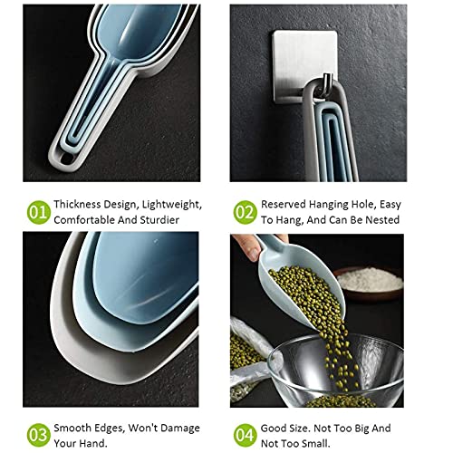 3 In 1Ice Scoop Set, Multi Purpose Plastic Kitchen Scoops Canisters, Ice Scooper For Freezer, Rice, Canisters, Flour, Dry Foods, Candy, Pop Corn, Coffee Beans And Pet Food #TOP3