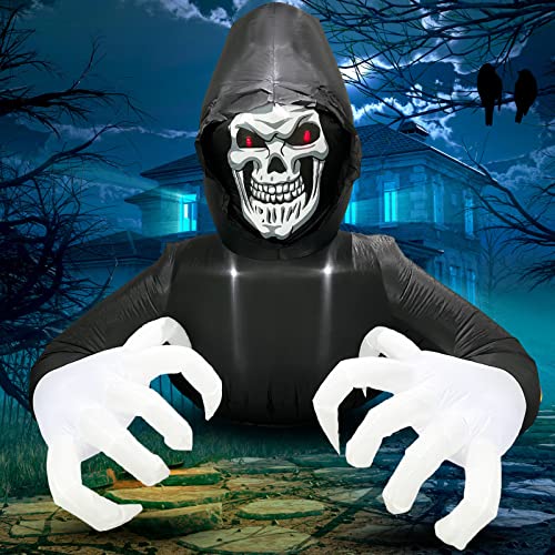 Buheco Inflatable Halloween Decorations Outside Grim Reaper 6FT Giant Scary
