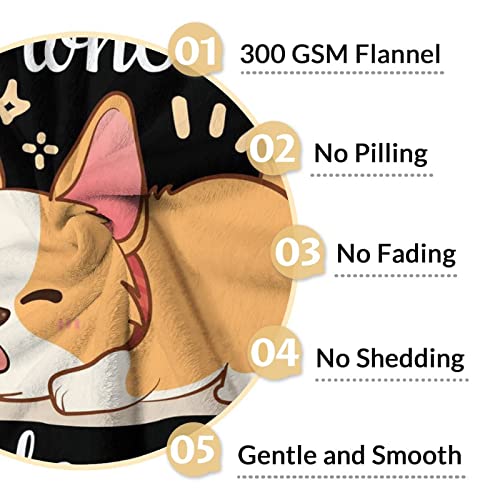 Corgi Blanket Gifts - 40"x50" Cute Throw for Adults, Kids - Black Soft Fuzzy Blankets for Bed, Couch & Living Room