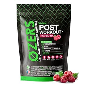 Ozers Nutrition Post Workout: plantaardige eiwitten, bcaa, glyzine, spirulina, chlorella, vitamine C, calcium, magnesium (framboos, 1,4 kg)