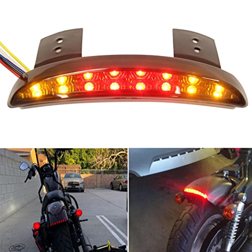 Motorcycle Chopped Rear Fender Edge LED Brake License Plate Tail Light Stop Running Light Turn Signal Lamp for Harley Sportster XL883N 1200N XL1200V XL1200X
