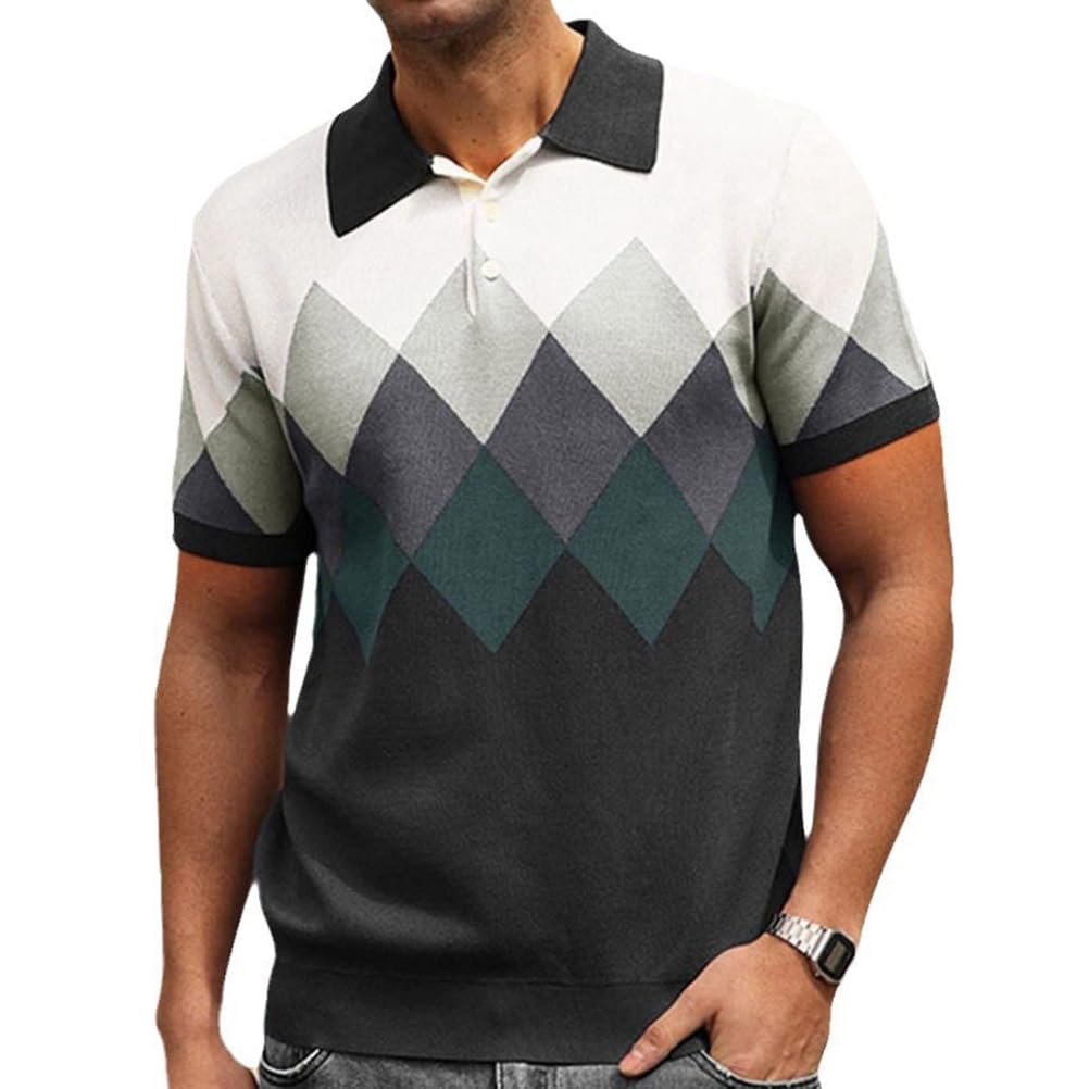 Polo en tricot vintage pour homme à manches courtes pour les vacances