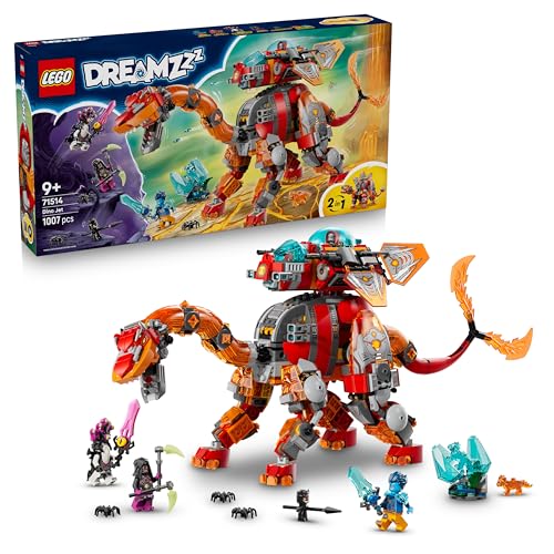 LEGO DREAMZzz 2 in 1 Jet-Dinosauro Giocattolo - l'Animale si Trasforma in uno Stegosauro Corazzato - con 4 Minifigure e 2 Creature del Tesoro da Collezione - Regalo per Bambini da 9 anni in su - 71514