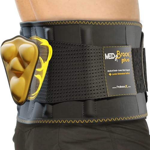 MEDiBrace PLUS Back Support Belt Back Brace with Ergonomic Lumbar Pad - Lower Back Pain Relief for Men and Women - Medical Grade Orthopaedic Waist Compression for Sciatica or bad Posture (Large)