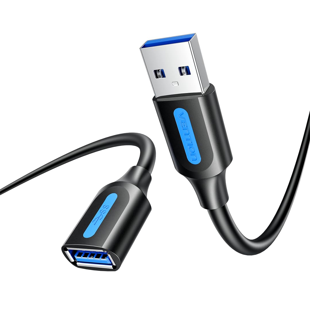 VENTION USB 3.2 Verlängerungskabel 0.5m 10Gbps kompatibel mit USB 3.0 2.0 | USB A Verlängerungskabel auf USB A Extension Cable für USB-Stick Maus Kopfhörer USB Hub Webcam PS4/5 usw