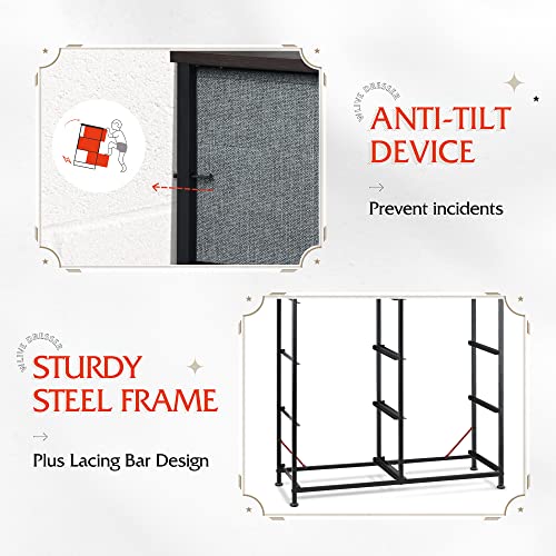 Wlive 10-Drawer Dresser, Fabric Storage Tower For Bedroom, Hallway, Nursery, Closets, Tall Chest Organizer Unit With Textured Print Fabric Bins, Steel Frame, Wood Top, Easy Pull Handle, Dark Grey #TOP4