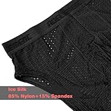 Evankin Mens Sexy Underwear Boxer Briefs Ice Silk Hollow Underpants Long Breathable Lingerie Elastic Sports Short Pants, Black, XL - Image 5