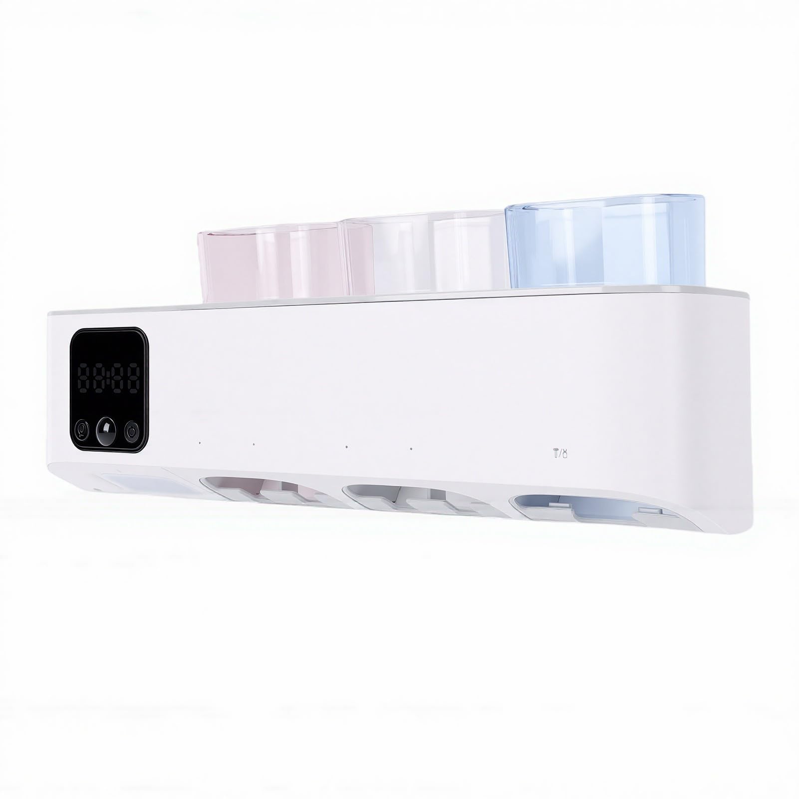 Jiawu Soporte para Cepillo de Dientes Eléctrico con Pantalla LED, Funciones Inteligentes para Cuarto de Ducha y Familias, Organizador de Limpiador de Cepillo de Dientes Recargable