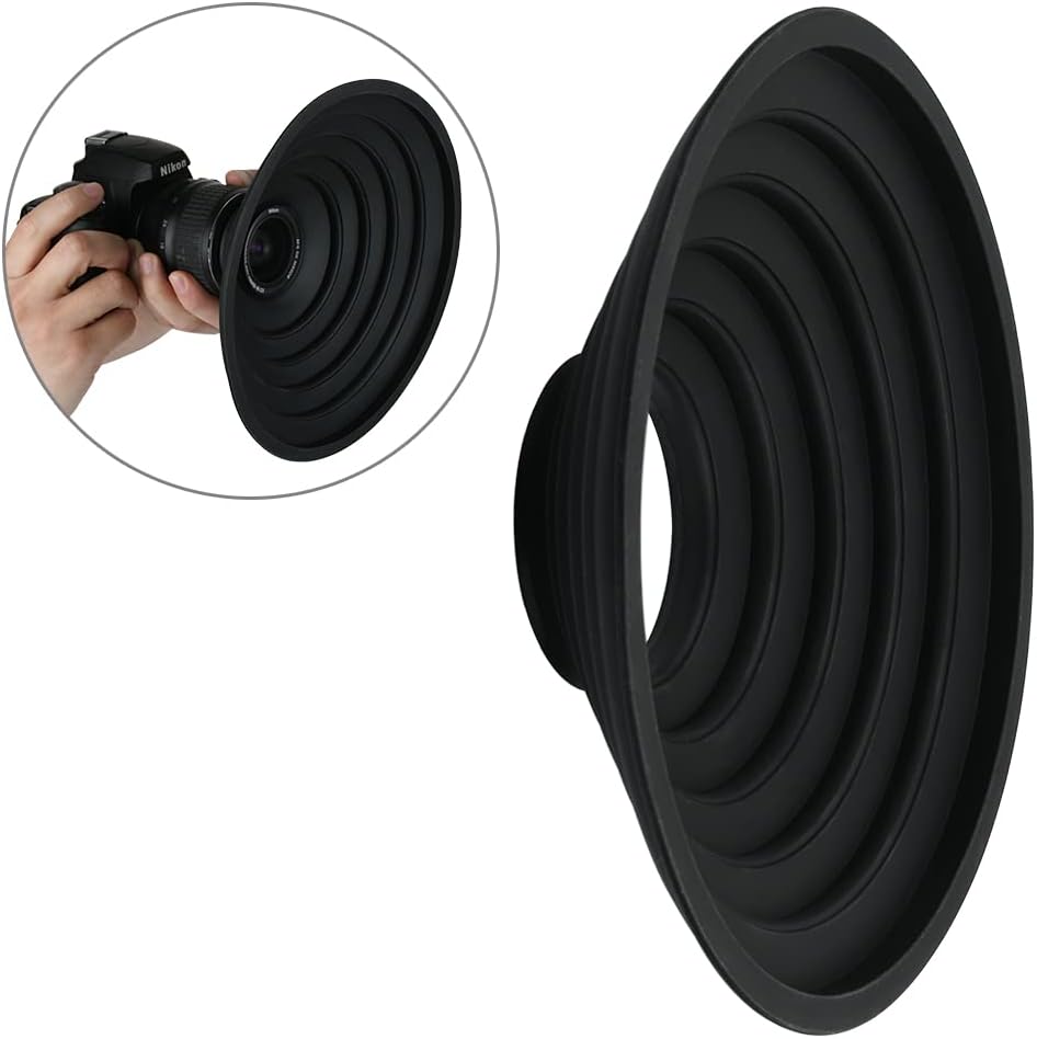 DS. DISTINCTIVE STYLE Rubber Lens Hood Anti Reflection Reversible Collapsible Lens Hood Compatible with Nikon/Canon/Sigma/Tamron/Fujifilm/Sony 70-85mm Camera Ultra Wide Lens - Image 3