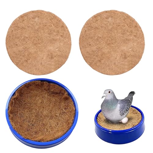 Nid de pigeon – Bol d'incubation d'oiseaux avec 3 tapis | Fournitures respirantes pour pigeons, pour cailles, perruches, perroquets, canaris, cage de poulet, soins pour animaux de compagnie, accessoir