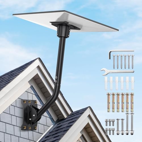 Justech Starlink Gen 3 Mount, 360° Adjustable Aluminum Alloy Starlink Pole Mounting Kit Wall/Roof Mount for Better Signal Compatible with V3 Starlink Standard Dish