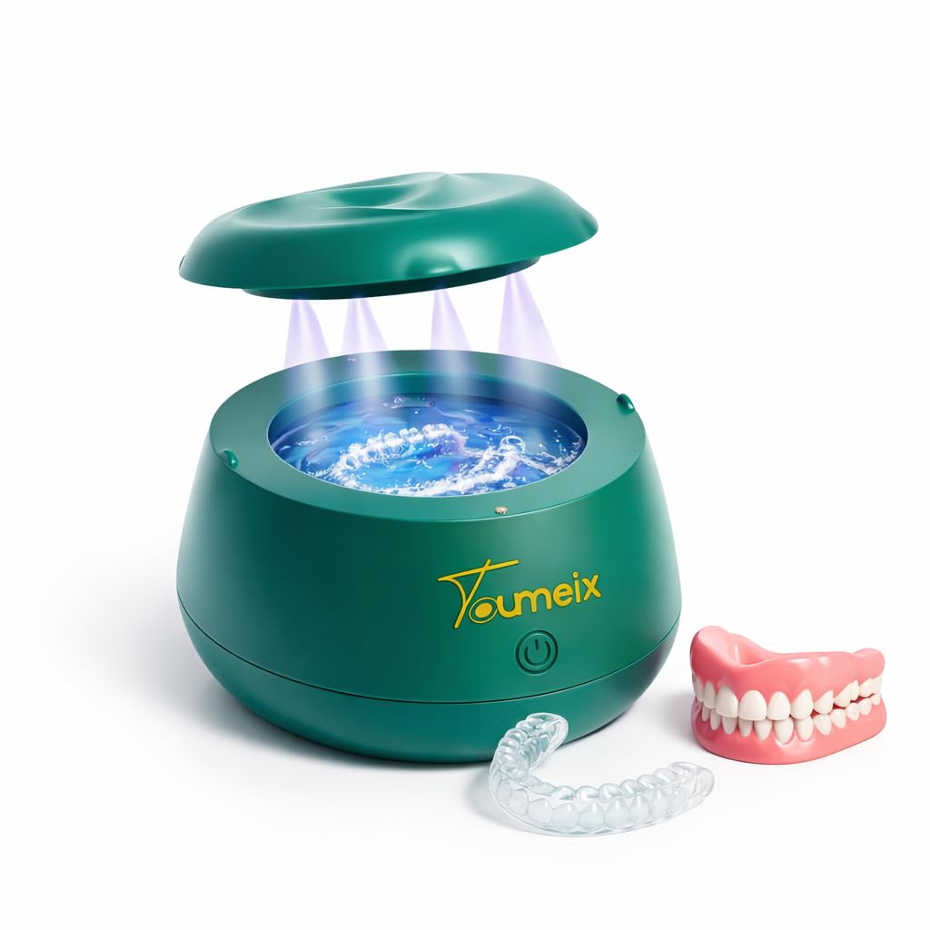 Nettoyeur Ultrasonique UV Premium – 48kHz Haute Fréquence, 200mL Inox SUS304, Étanchéité IPX7, Nettoyage Prothèses Dentaires, Reteneurs, Goutières,... Ultra Silencieux <43dB, Stérilisation.