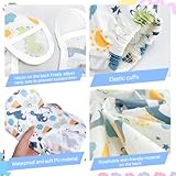 KIKAWORD 2 PCS Baby Weaning Bib with Long Sleeves Specialized for Use in High Chair for 6 Month+ Toddlersd,Coverall Bibs for Baby Soft and Skin-Friendly,Waterproof Easy to Clean,Detachable,One Size - Image 4