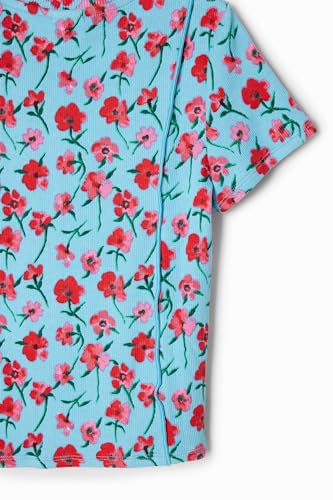 Desigual Little Girl's Patchwork Floral T-Shirt Blue4