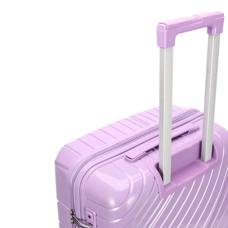 yotefe Carry On Luggage Set 3 Piece, PP Suitcase Sets with Spinner Wheels, Lightweight Travel Luggage Set with TSA Lock, Hard Case Suitcase Set with Duffel Bag Travel Bag for Men Women, Purple3