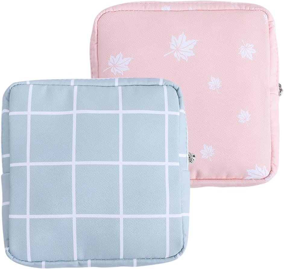 2 Pcs Sanitary Napkin Storage Bag Menstrual Pad Bag Zipper Sanitary Napkin Bag Menstrual Cup Pouch for Women Girls (Color 1) 2 Pcs Sanitary Napkin Storage Bag Menstrual Pad Bag Zipper Sanitary Napkin Bag Menstrual Cup Pouch for Women Girls (Color 1)