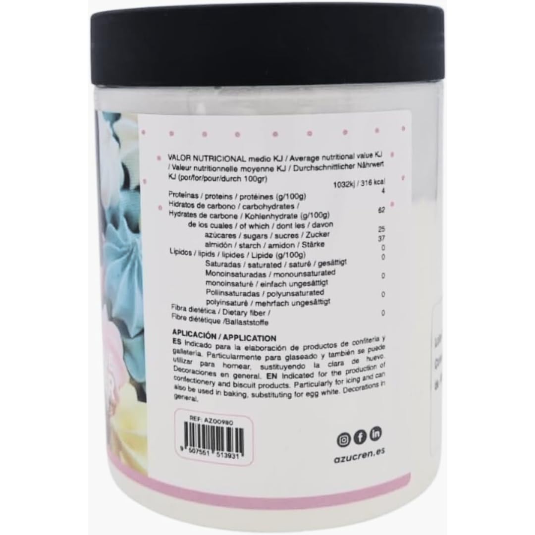 Azucren - Merengue Powder - Sustituto de la Clara de Huevo - Productos de Confitería y Galletería - 113 Gr