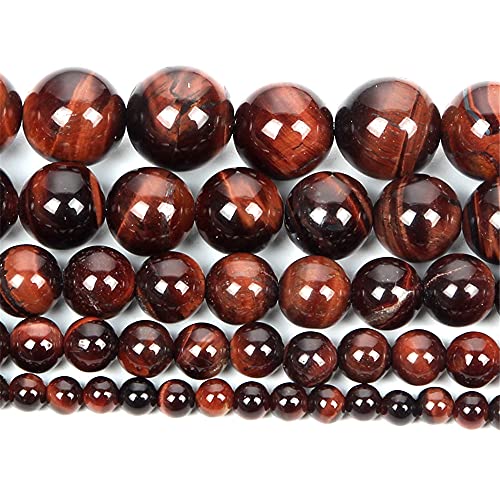 Pierre œil de tigre rouge de 12 mm en lot de 30 perles rondes d'exception pour joaillerie