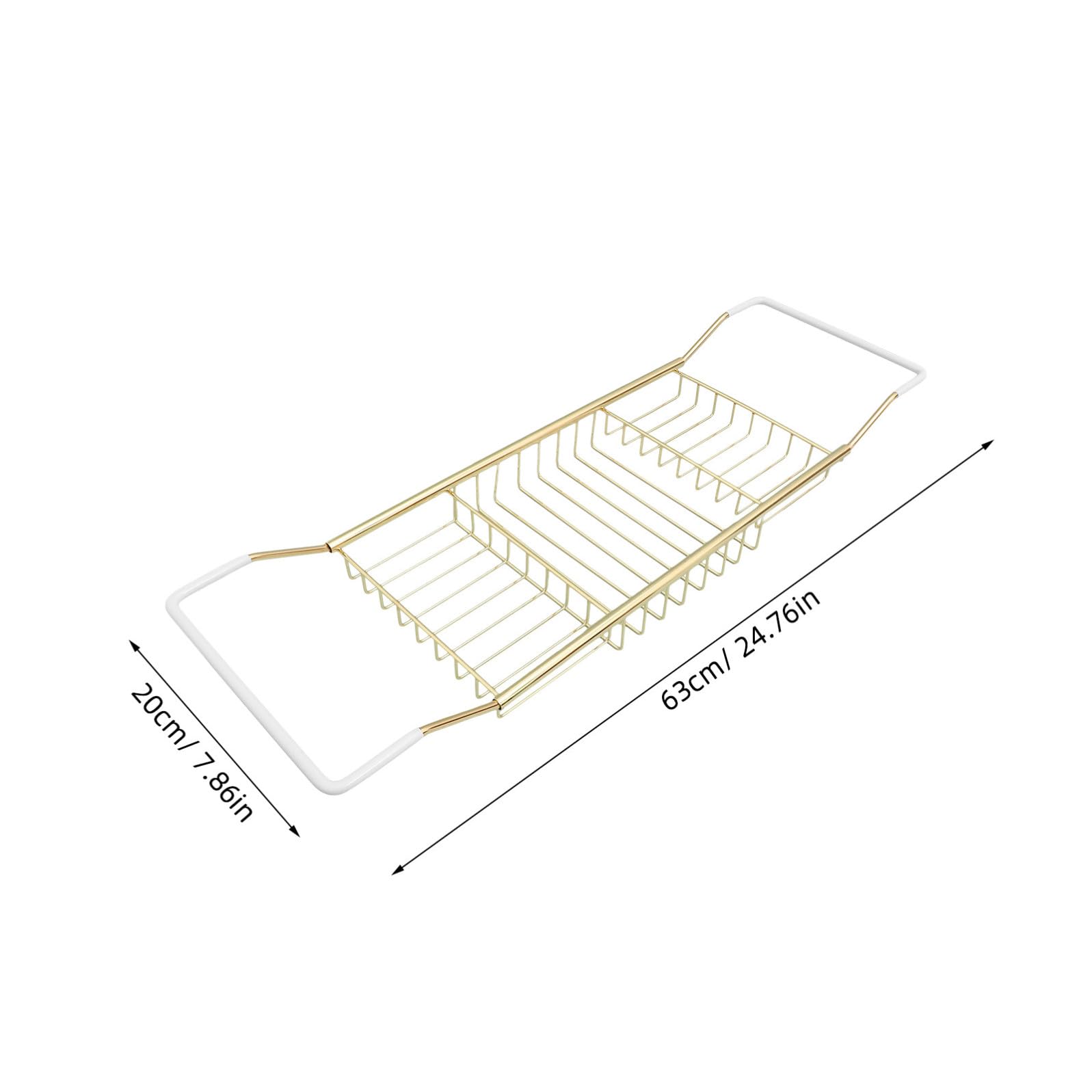 Scaffale Telescopico e Portatile per Bagno in Acciaio Inossidabile Oro Design Antiscivolo Mensola Estensibile per Vasche da Bagno e Doccia