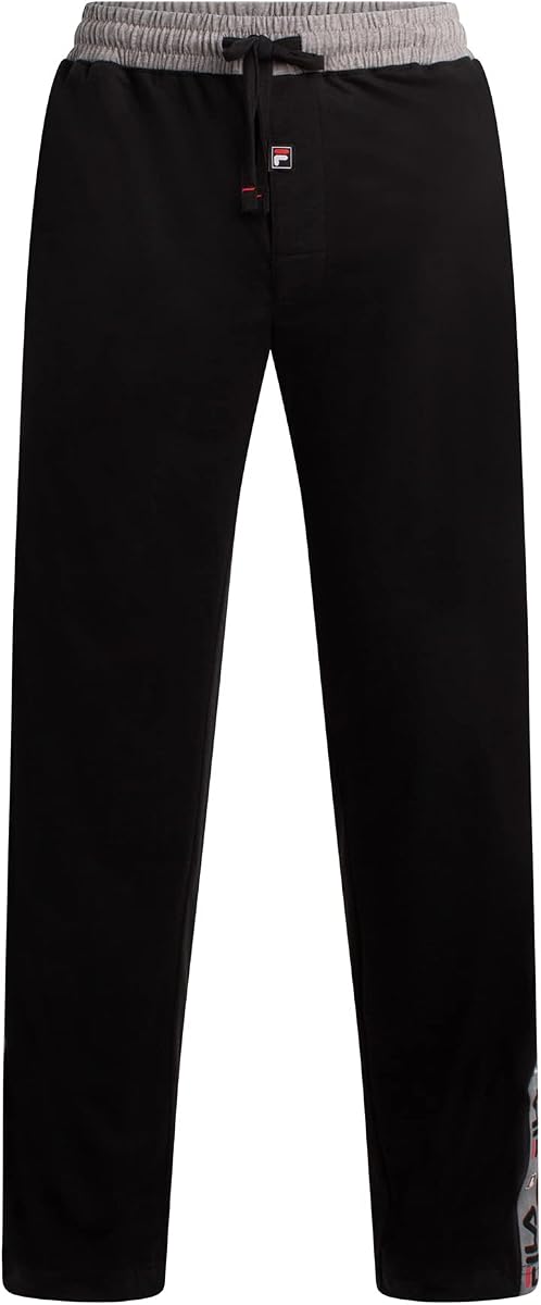 Men's Jersey Brushed Sleepwear Pajama Pant, Black with Grey Stripe, 3X-Large