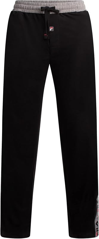 Men's Jersey Brushed Sleepwear Pajama Pant, Black with Grey Stripe, 3X-Large