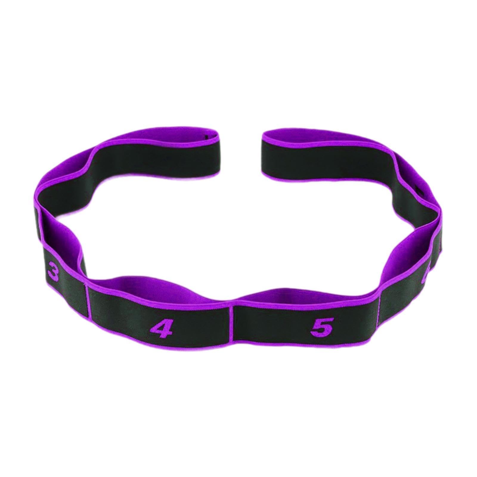 MYADDICTION 8 Segment Yoga Stretch Strap Elastic Strap for Upper Lower Body Shoulder Leg violet-image-18