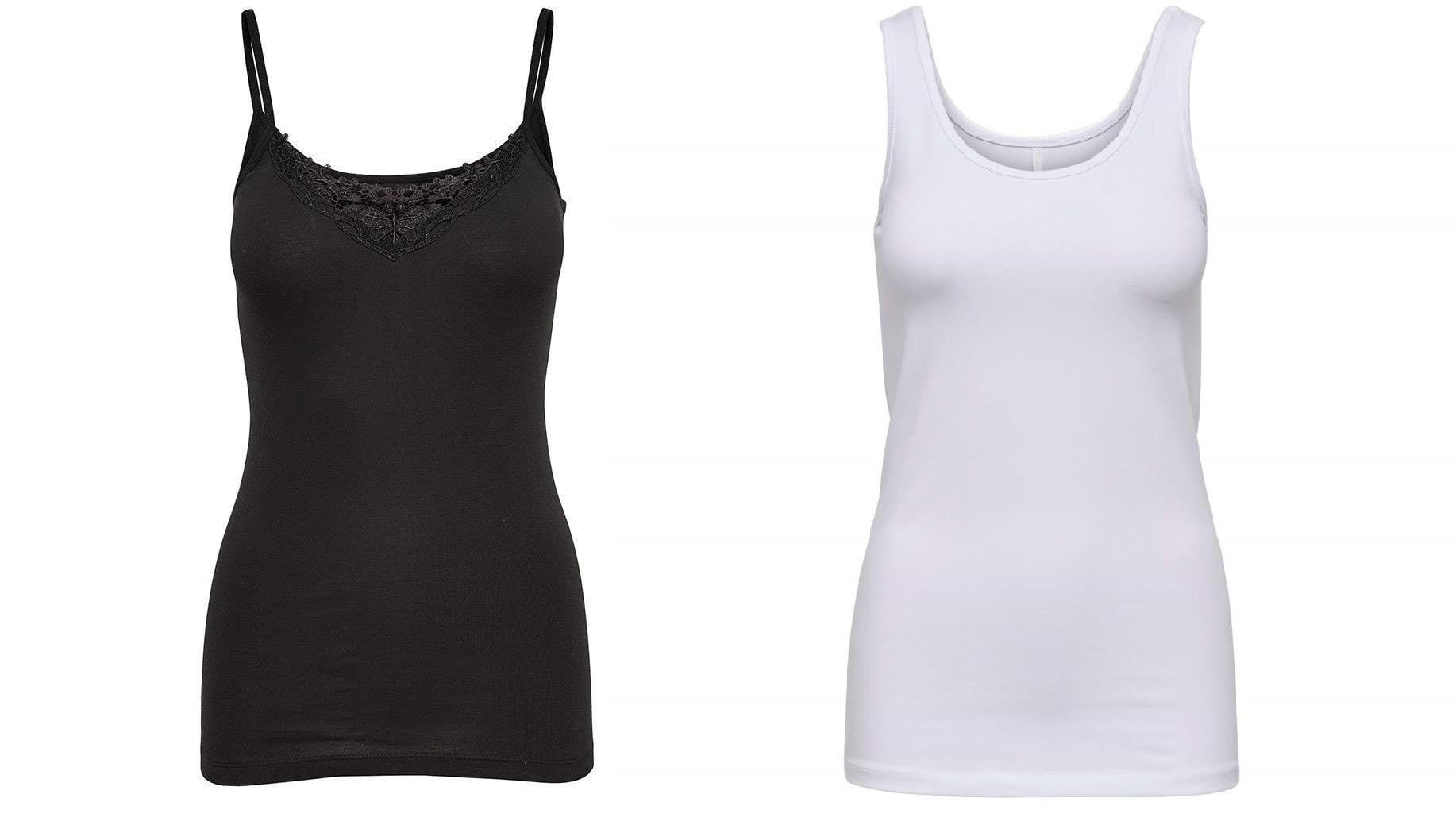 Débardeurs basiques noir et blanc taille S lot indispensable - 4