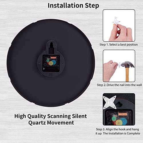 Wall Clock - Wall Clocks Battery Operated 12 Inch Non-Ticking Silent Glow In The Dark Clocks With Night Light For Kitchen Bedroom Living Room Decor #TOP5