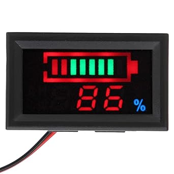 Battery Meter, Led Color Screen Battery Capacity Meter for Monitoring Battery Capacity And Voltage for Car Bikes Power Bank(Lead acid, 72V)