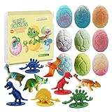Dino Egg Bath Bomb Gift Set with Dinosaur Inside, 9 Pack Organic Bath Bombs with Surprise Inside, Handmade Fizzy Balls for Kids