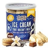Super Garden Freeze Dried Ice Cream Vanilla with Caramel and Cookies | Crunchy and Flavorful Cookies and Cream Ice Cream | No Melting Freeze Dried Candy | Tasty Ice Cream Candy Ideal for Camping, Hiking, and Backpacking Food | Space and Astronaut Food | 1.51oz