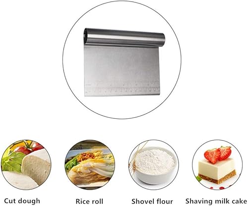 Miniatura 2 de 2 espátulas de acero inoxidable para cortar alimentos y picadora, espátula grande para plancha, herramienta de cocina, raspador de banco,