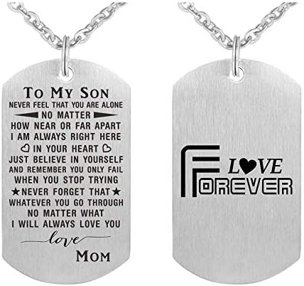 Son Gifts from Mom, Son Necklace for Boys, Son Birthday Graduation Gift Jewelry