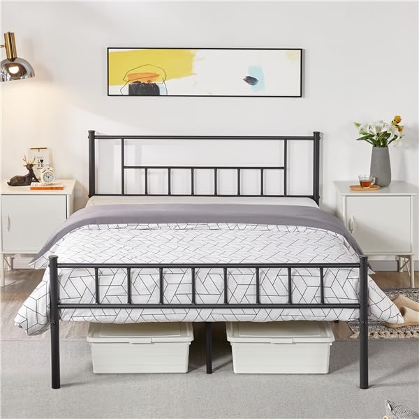 Yaheetech 140 x 200cm Estructura de Cama Básico Doble Marco de Cama de Plataforma de Metal con...