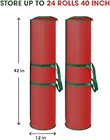Vista 4 de ProPik Bolsa de almacenamiento de papel de regalo, organizador de papel de regalo, paquete de 2 unidades para almacenar hasta 48 rollos de 40