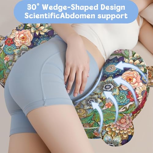 Image of Pregnancy Pillow for Sleeping,Maternity Pillow with Cooling,Maternity Support for Back and Hip Relief,Soft and Comfortable Wedge Pregnancy Pillows Side Sleeping Support for Belly with Removable Cover