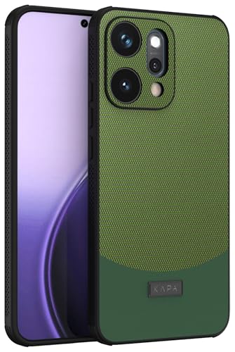 Image of Kapa MatrixWoven Grip Back Cover for Oppo Reno 14 Pro 5G | Woven Fabric & Leather Hybrid Camera Protection, Shockproof Slim Bumper Case (Olive Green)