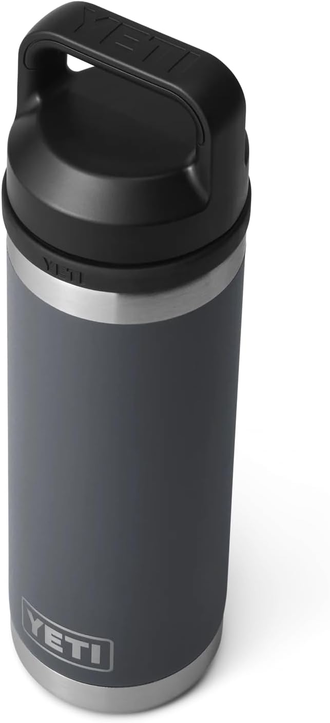 YETI Rambler Bottle Chug, Vacuum Insulated Stainless Steel Bottle with Leakproof Chug Cap, Charcoal, 18 oz (532 ml)