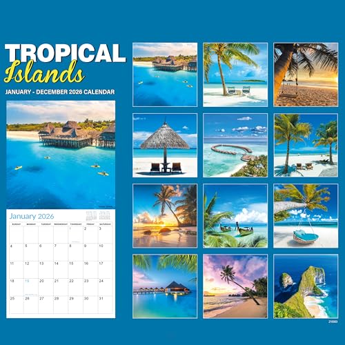 2026 Calendar - 2026 Wall Calendar 12 Months, from JAN.2026 to DEC. 2026, 12" x 24" (Open), 12" x 12" (Closed), with Large Daily Blocks, Tabbed Holiday, Beautiful Islands Scenery - Image 6