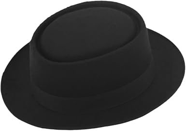 ZHENXIA Vintage Hard Felt Wool Pork Pie 