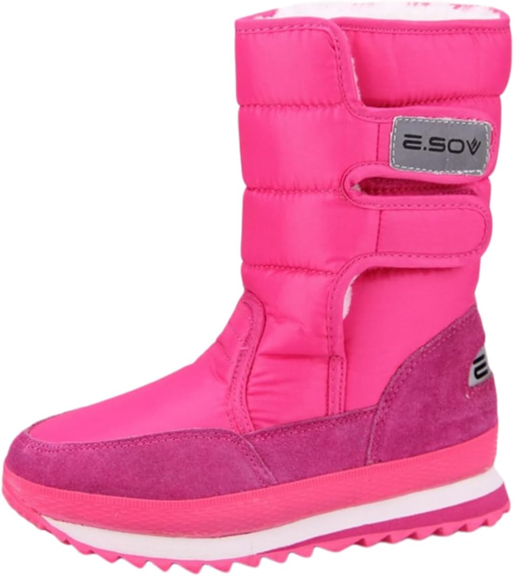 ZQW Women's Winter Snow Boots Thermal Faux Fur Lined Hook and Loop Boots Waterproof Chunky Platform Shoes Outdoor for Skiing