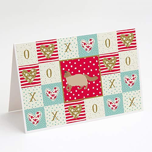 Caroline's Treasures CK5687GCA7P Ragdoll #2 Cat Love Greeting Cards and Envelopes Pack of 8, Red Blank Cards with Envelopes Whimsical A7 Size 5x7 Blank Note Cards